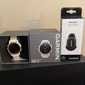 Garmin Fenix 5s Sapphire Edition - Rose Goldtone with White Band